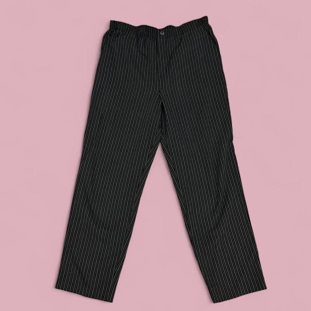 vintage 90s black beige pinstriped alt grunge downtown it girl casual pants